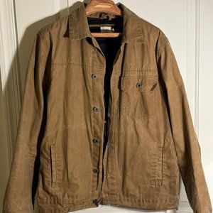 Flint & Tinder Flannel-lined Waxed Trucker Jacket - M - Field Tan